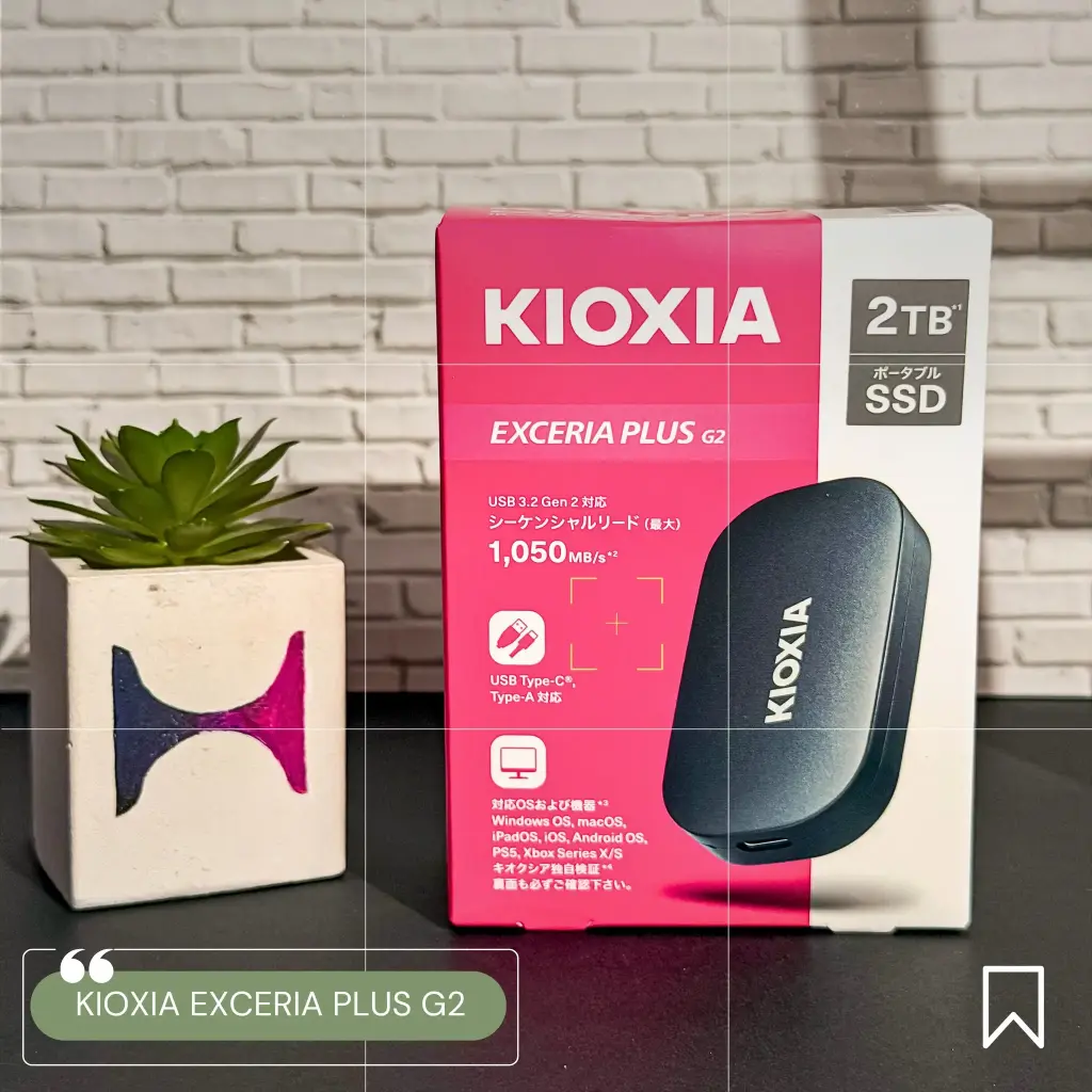 KIOXIA 2TB External Portable SSD (USB 3.2 Gen 2 - 1050MB/s)