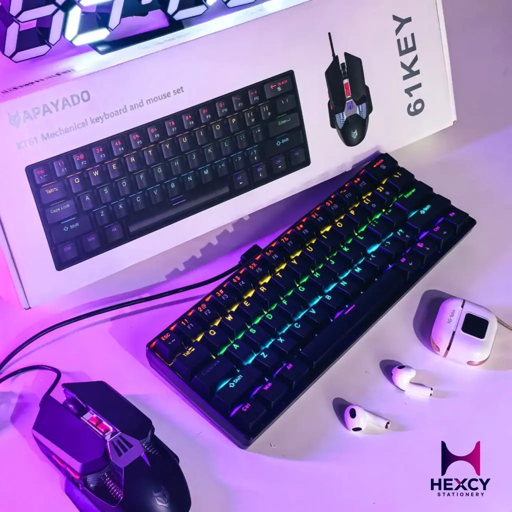 [GB/T14081-2010-bb] APAYADO KT61 Wired Mechanical Keyboard (black blue)