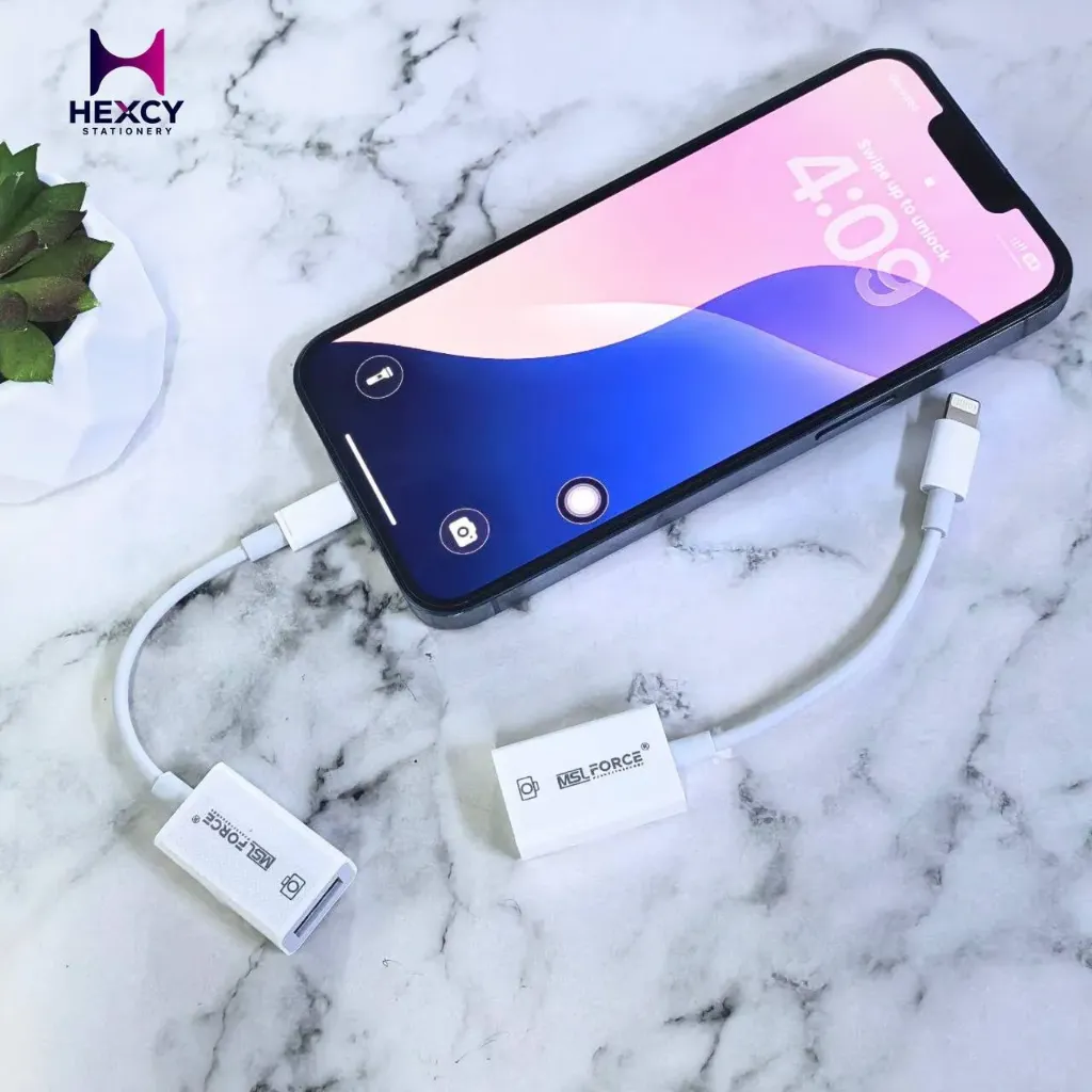 MSL FORCE (Japan) i-Phone Lightning USB Adapter, Female USB 3.0 OTG Cable upports Connecting Camera, USB Flash Drive, Card Reader, 5 Gbps Data Transfer Speed