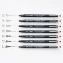 Pentel Water-Based Pigment Marker Point Liner Set of 7, 0.03mm-1.0mm