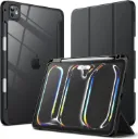 c with Pencil Holder Transparent Back Cover Slim Stand Shock Absorption Tablet Cover Auto Wake/Sleep Function(Black)