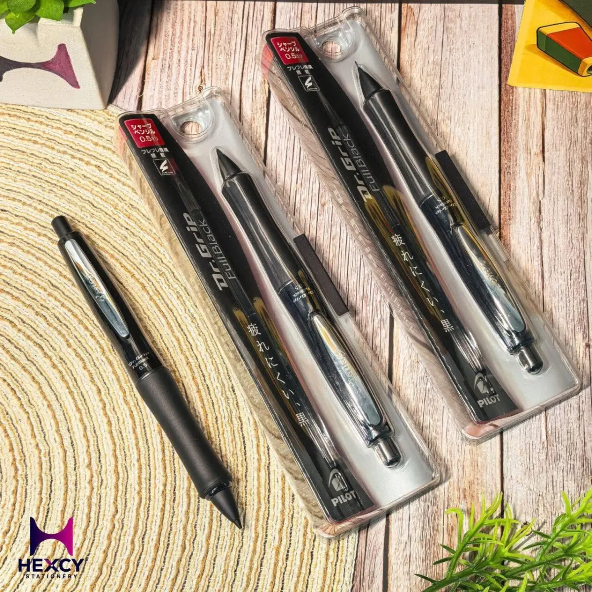 PILOT Dr. Grip Full Black Mechanical Pencil, 0.5mm, Black, HDGFB80RB