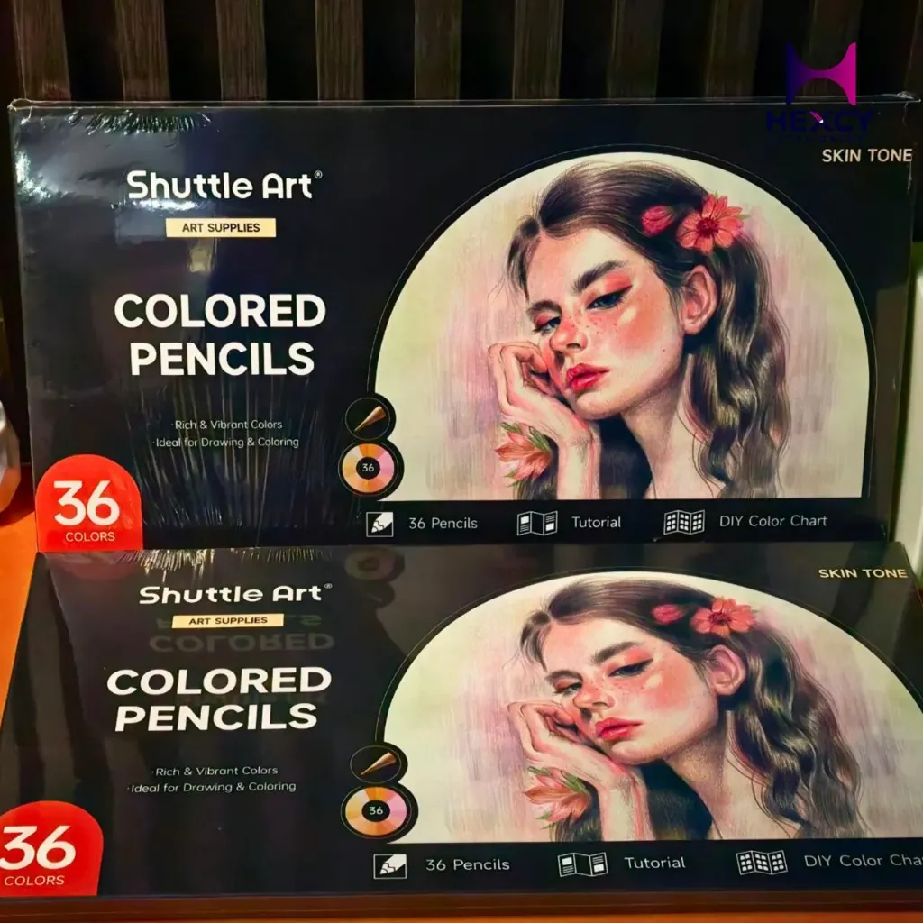 [SA Cp-SKT36] Shuttle Art Colored Pencils, Set of 36 Colors, Brown, Skin Tone, Caricatures, Portraits, Adult Coloring, Illustration, Design, Sketching, Doodling, Case Included, For Kids, Beginners, Kindergarten