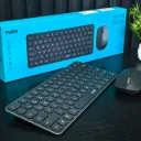 RAPOO 9010M Wireless Keyboard Mouse Set Multi-Device US English Keyboard Wireless Bluetooth 5.0/4.0/2.4GHz Quiet Click Connect 4 Devices Simultaneously Silent Compact Low Profile Keys,Black