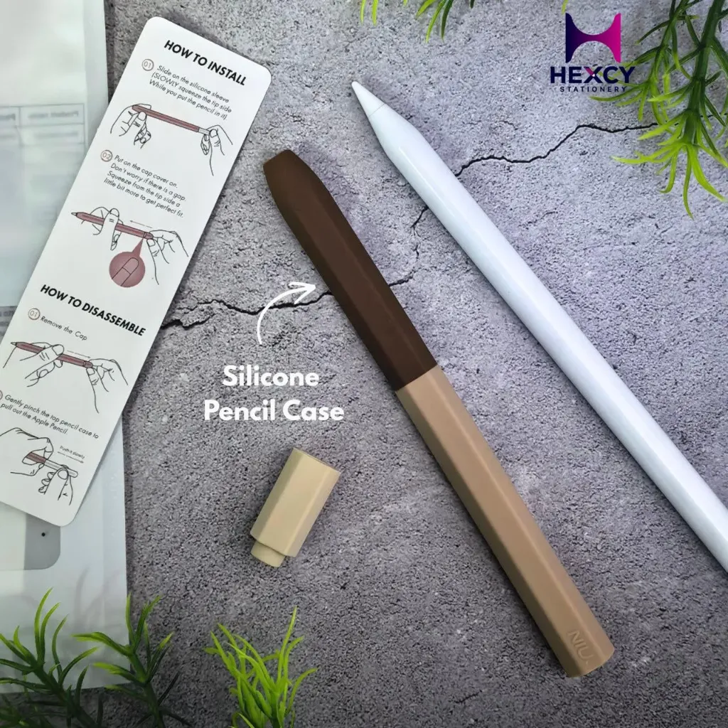 [JP-LC05-GTBN] NIUTRENDZ Hexagon Case Apple Pencil 2nd Generation Dedicated Gradient Apple Pencil Pro Dedicated Silica Gel Protective Cover (Gradient Brown)