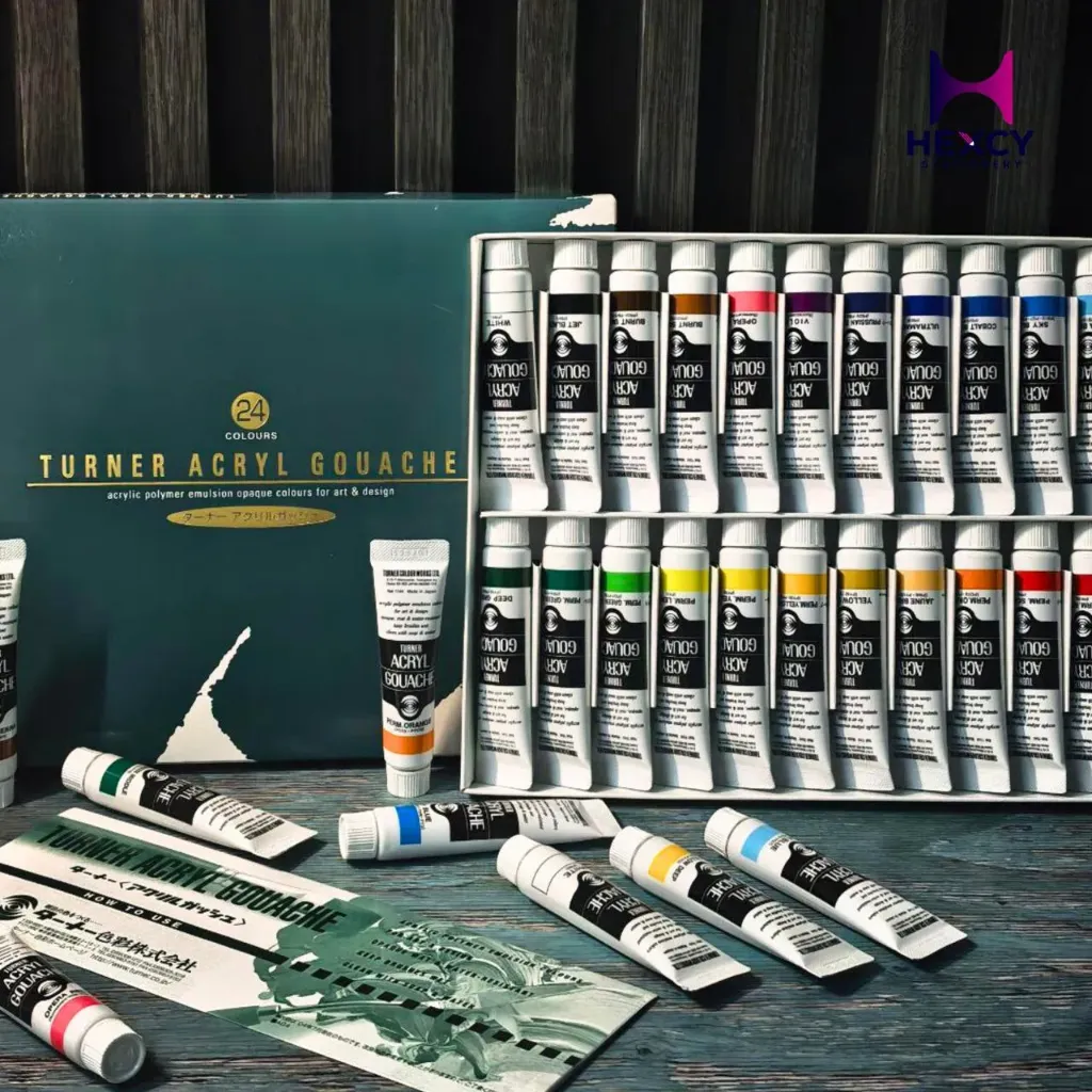 Turner acrylic gouache 24 colors set school by Turner color