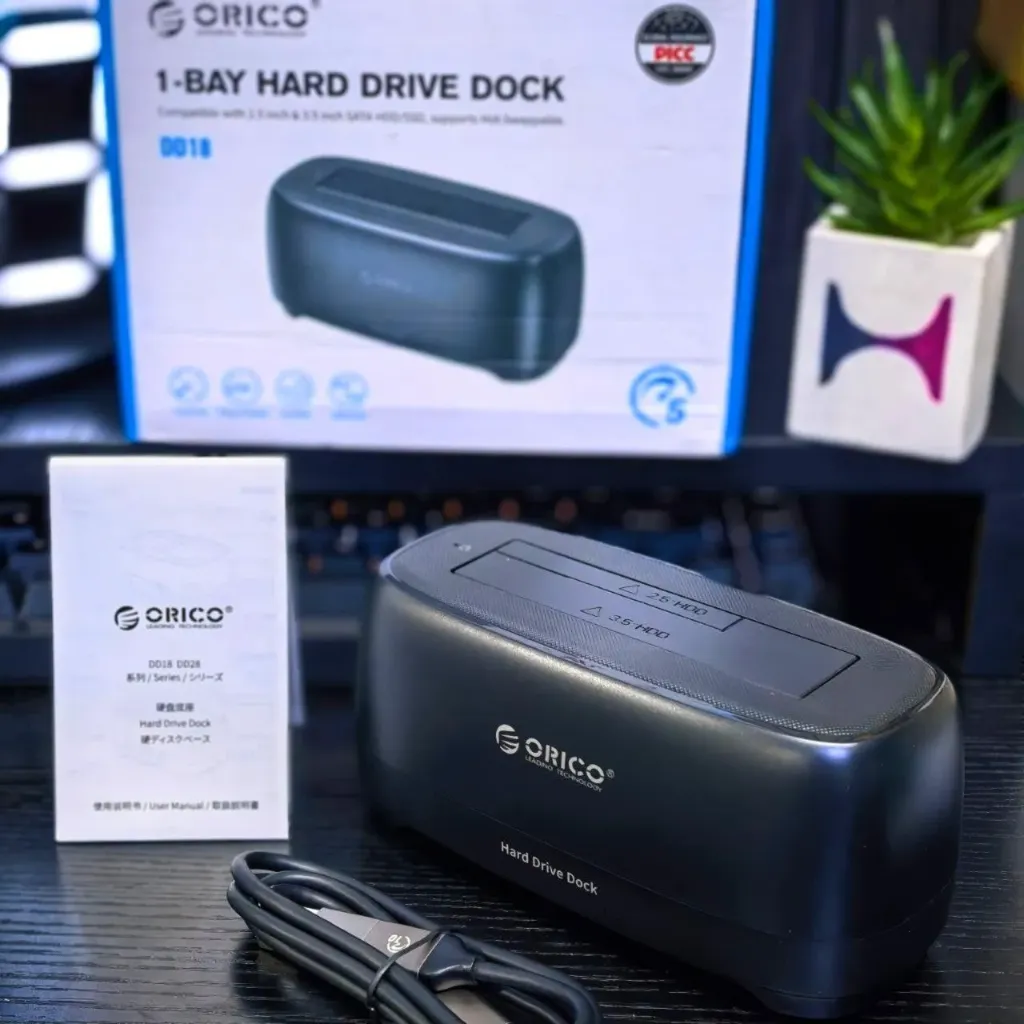 [DD18C3] ORICO HDD Stand 20TB USB 3.0 Hard Disk Case 2.5/3.5 Inch HDD SSD Support 5Gbps High-Speed Transfer Support UASP & TRIM 2 in-1 Type C to USB A/C Cable Included DD18C3