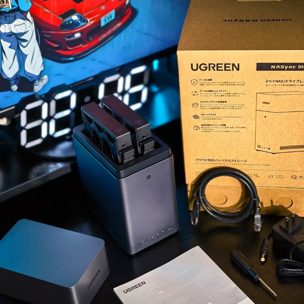 UGREEN NASync DH2300 2-Bay Desktop NAS NFC One-Touch Connection, Supports 4K Video Playback, Up to 60 TB Storage, 4 GB RAM, Onboard Memory, Backup for Beginners, Easy Setup