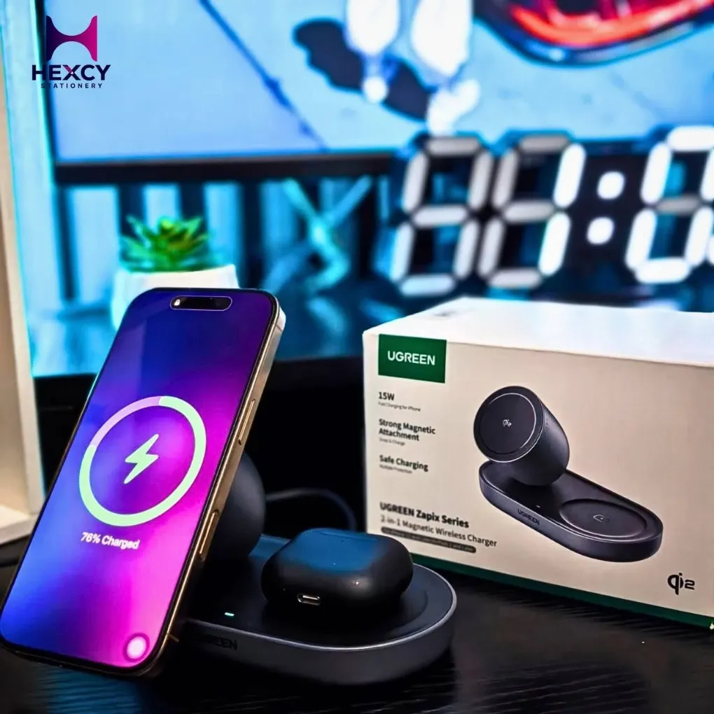 UGREEN Zapix 2-in-1 Magnetic Wireless Charger (15W / Qi2)