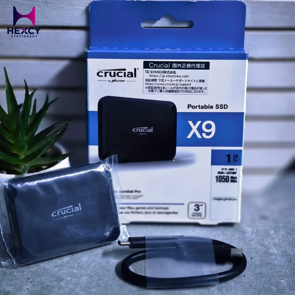 Crucial X9 External SSD 1TB USB 3.2/Type-C Gen2 Compatible - Max Read Speed 1050MB/s