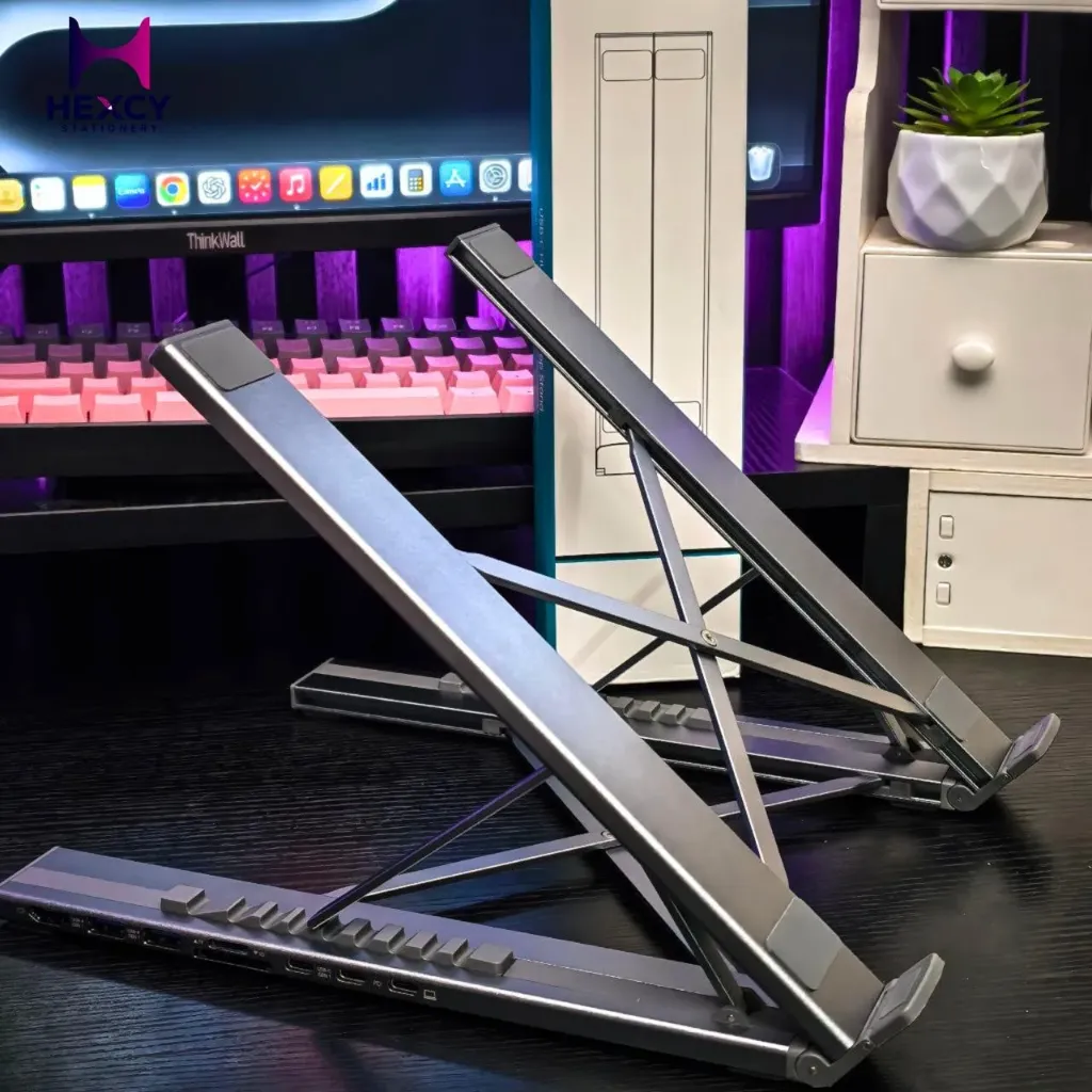 USB-C Hub (8-in-1) with USB 3.0 Hub, Laptop Stand, Tablet Stand (4K HDMI, USB 3.0 x 2, PD 100W Fast Charging Supported) 5Gbps High-Speed Data Transfer, Compatible with MacBook Pro/Air, Dell, HP