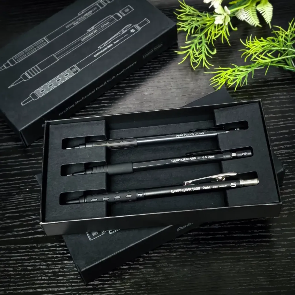 Pentel Mechanical Pencil for Drafting, Set of 3, 60th Anniversary Limited Edition 0.5 mm