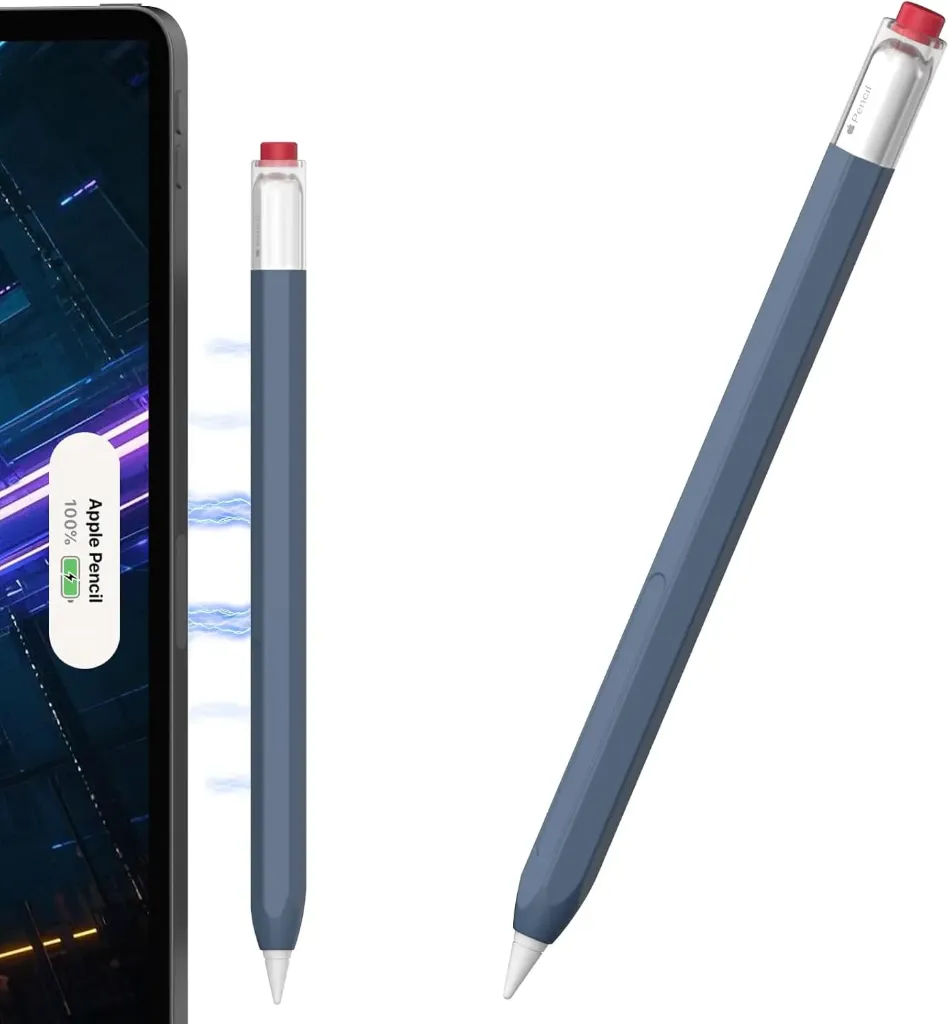 [JP-LC05-2-PK] NIUTRENDZ Classic Hex Case Cover Compatible with Apple Pencil 2nd Generation and Apple Pencil Pro, Support Magnetic Charging and Double Tap (Pink)