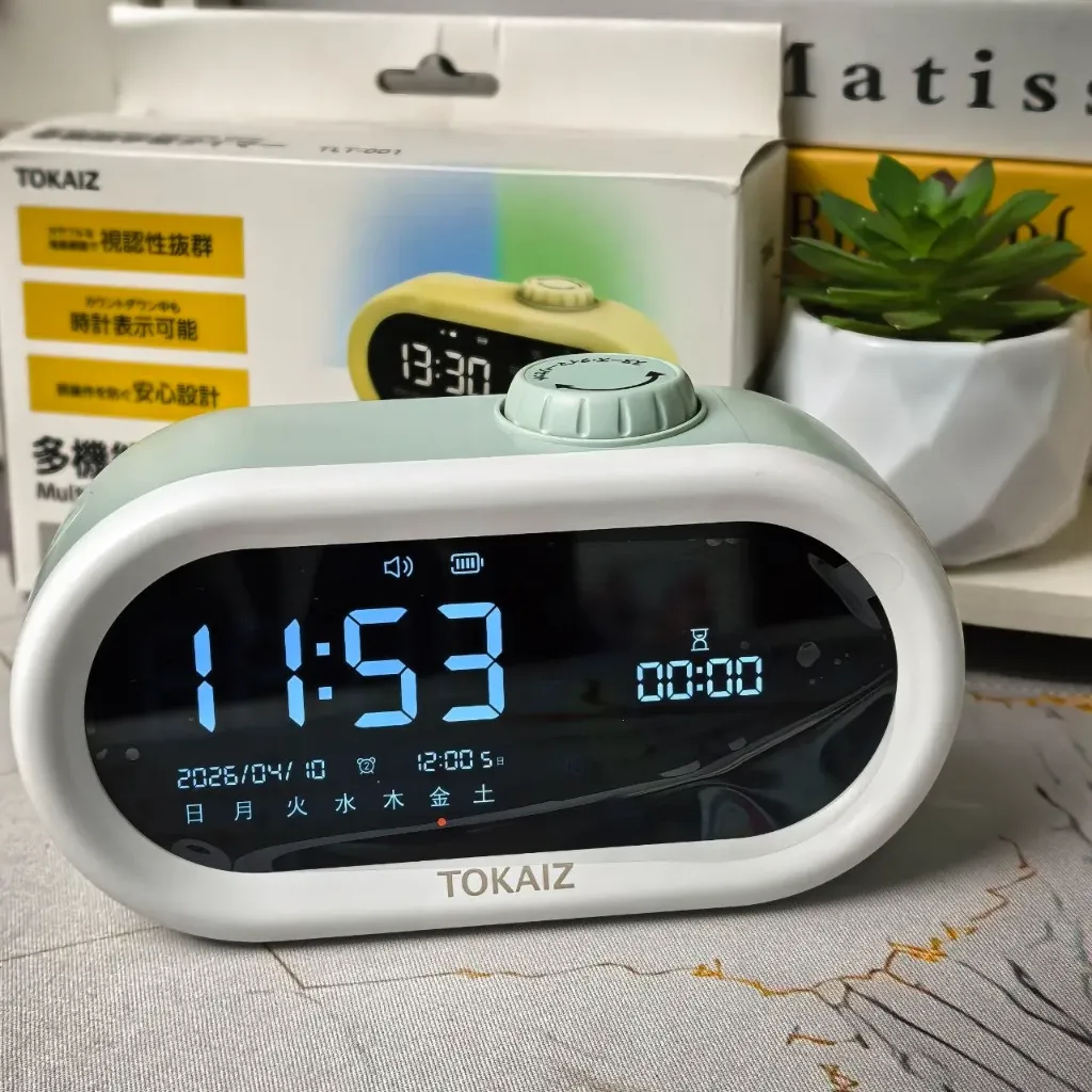 TOKAIZ Study Timer Clock with Countdown, Count-Up, Multi-Function Alarm Clock, Digital Clock, Digital Visual Timer, Alarm Snooze Function, Type-C Rechargeable, Date/Day/Alarm, Silent, Time Learning,(Mint)