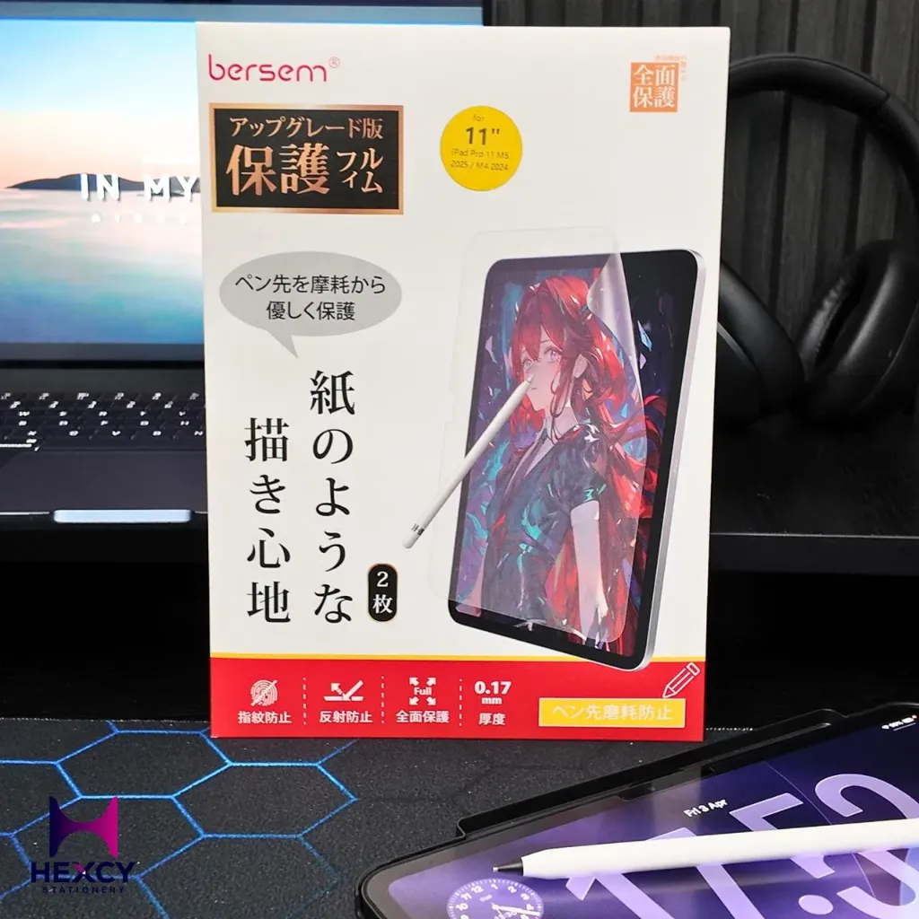 BERSEM [2-Piece Set] Newly Developed iPad Pro 11-inch (M5 2025/2024 M4) Dedicated Nano Paper-Like Film [Paper-Like Writing Feel] [Anti-Reflection Anti-Glare] [Fingerprint & Bubble Prevention] [Apple