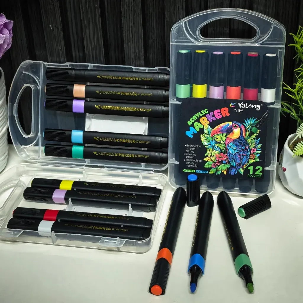 [YL245111-12] Yalong Acrylic Marker 12 Colors
