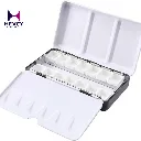 PAVIKE Paint Palette Case 14 Holes with Lid Removable Watercolor Paint Case Portable for Travel Outdoor Coloring Palette