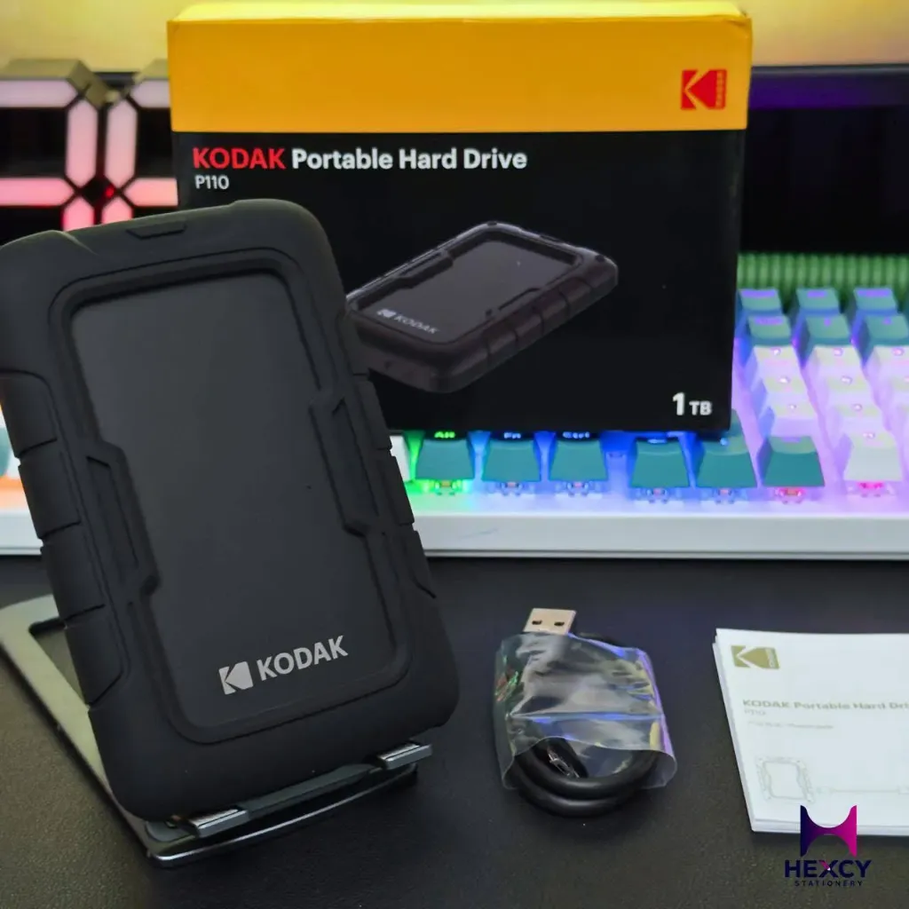 [KODAKP110] The KODAK Portable Hard Drive P110, Available in 500GB And 1TB, Features a 3D Thin Film Type TLC Design with a 2.5-Inch Size. It Boasts a Maximum Read Speed of Up to 500Mb