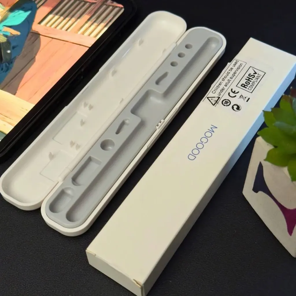 MOGOOD iPencil Case Storage Case Apple Pencil Case 1st Gen / Apple Pencil 2nd Gen Pen Holder Apple Pencil Case Pen Case White Gray Lining