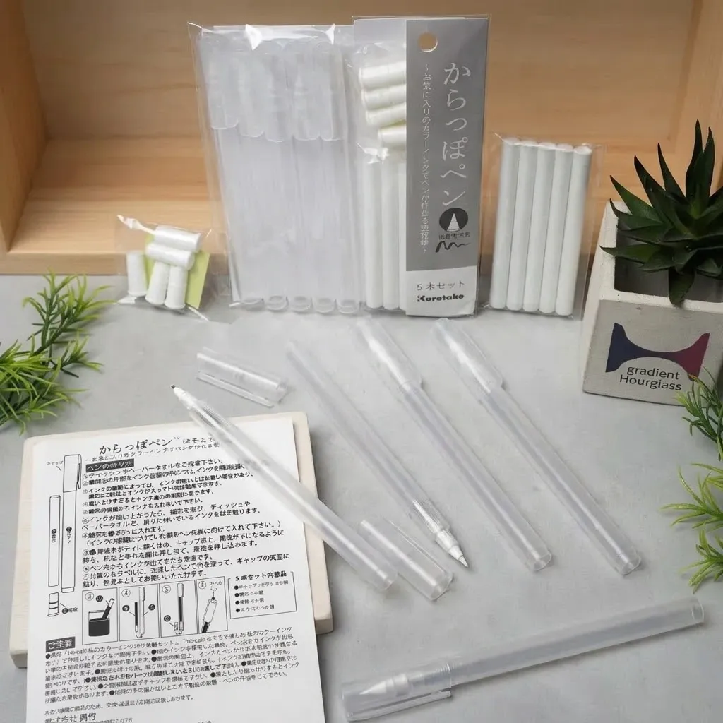 [ECF160-452] Kuretake Pen Container Empty Pen Fine Brush Tip 5-piece Set ECF160-452