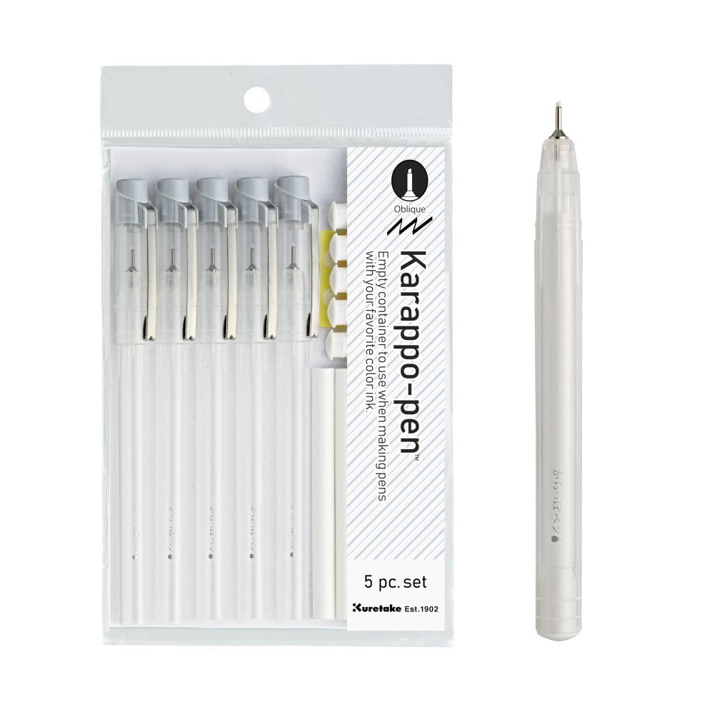 Kuretake Empty Pen Container, Diagonal Tip, Set of 5 ECF160-456