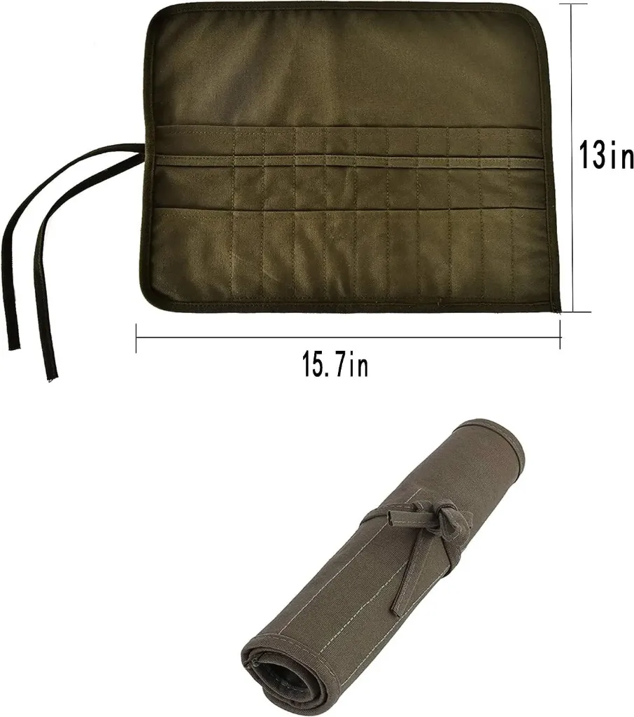 Brush Case, Canvas Painting Brush Case, Roll Pen Case, Tool Holder, Paint Brush Bag, 22 Slots, Paint Brush Holder, for Oil and Watercolor Brushes, Brush Storage, Roll Pen Case, 22 Slots