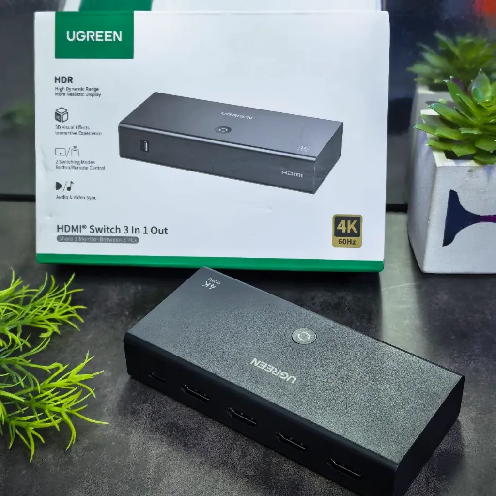 [55857] UGREEN 3-In-1 Out 4K HDMI Switcher (with Remote)