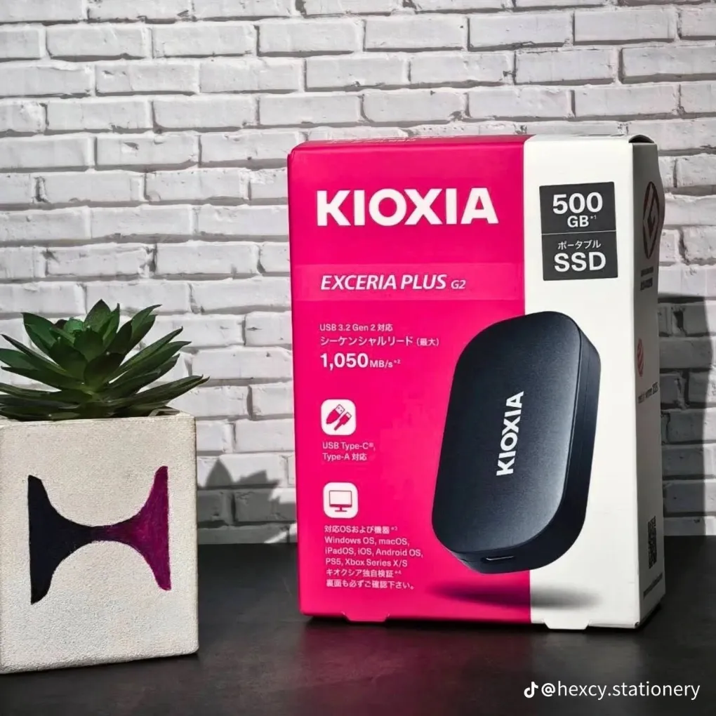 KIOXIA 500GB External Portable SSD (USB 3.2 Gen 2 - 1050MB/s)