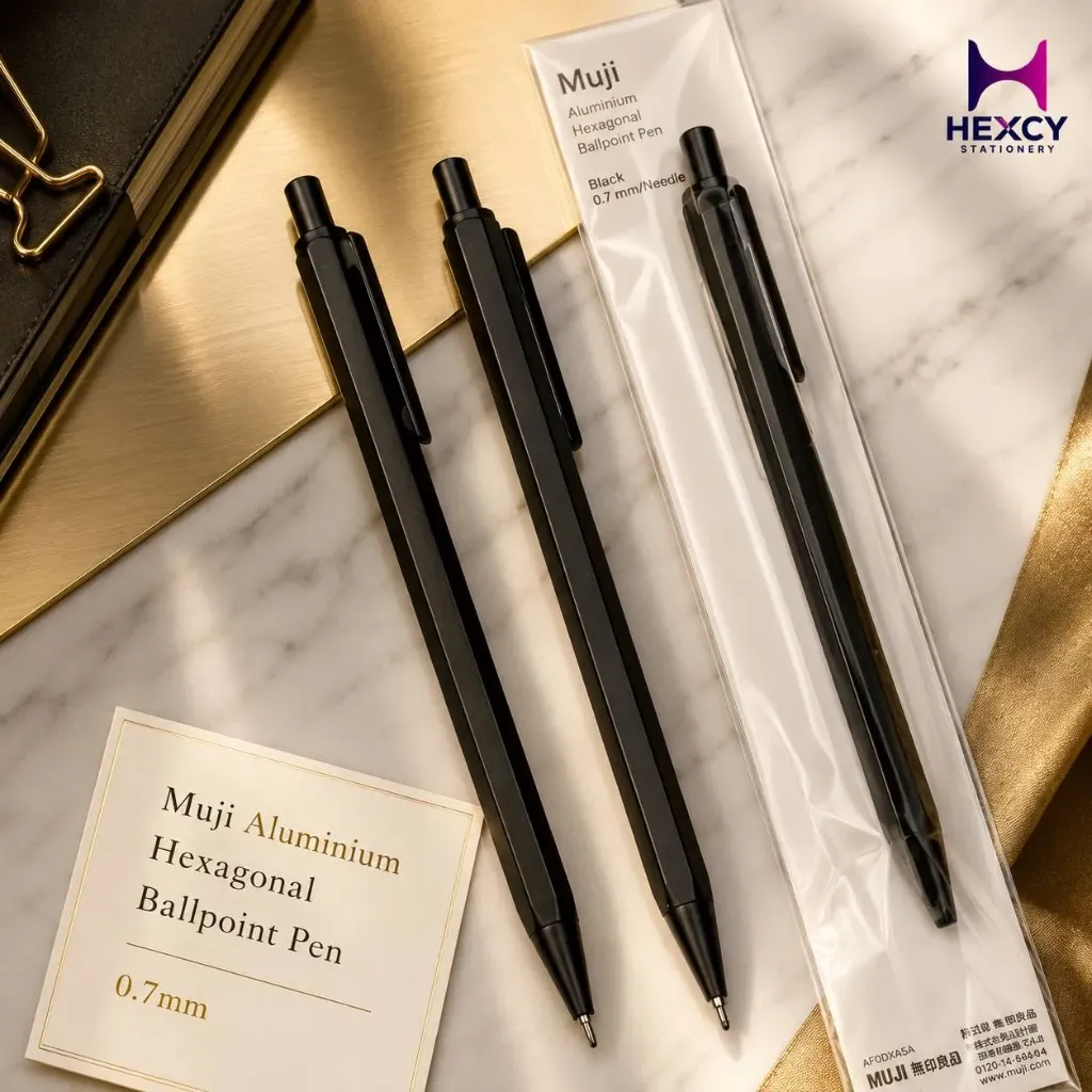 Muji Aluminum Hexagonal Mechanical Pencil,Black,0.5mm