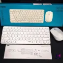 RAPOO 9010M Wireless Keyboard Mouse Set Multi-Device US English Keyboard Wireless Bluetooth 5.0/4.0/2.4GHz Quiet Click Connect 4 Devices Simultaneously Silent Compact Low Profile Keys, White