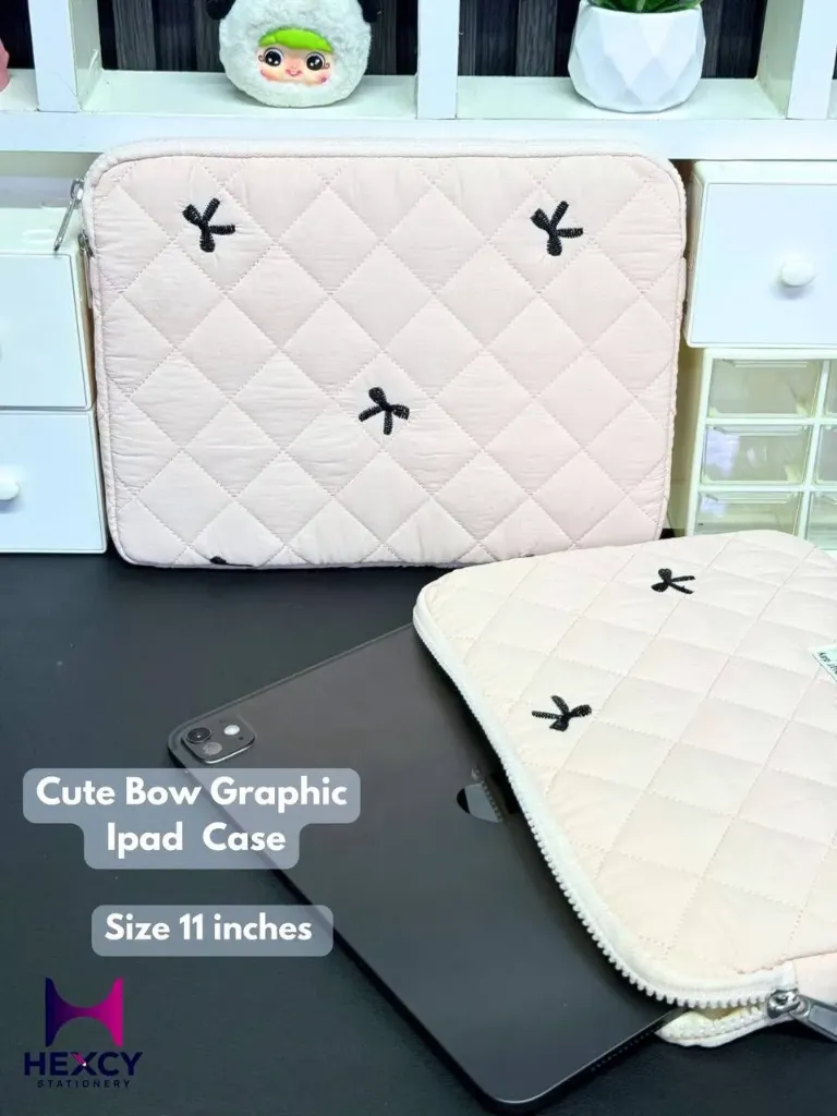Cute Bow Graphic Tablet Sleeve Case 11 inch (Pink)
