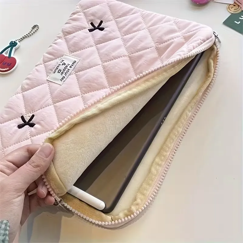 Cute Bow Graphic Tablet Sleeve Case 13-14 inch (Pink)