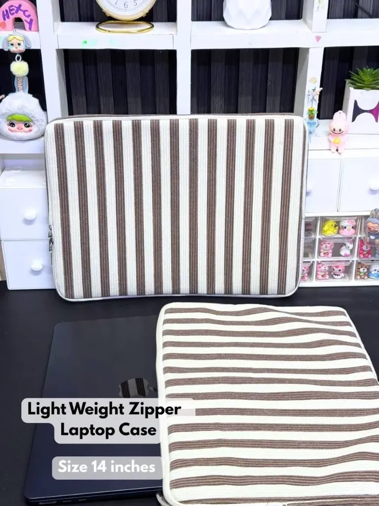 Lightweight Slim Zipper Closure Cover, Minimalist Elegant Design 13/14 inch Sleeve,Begie Color