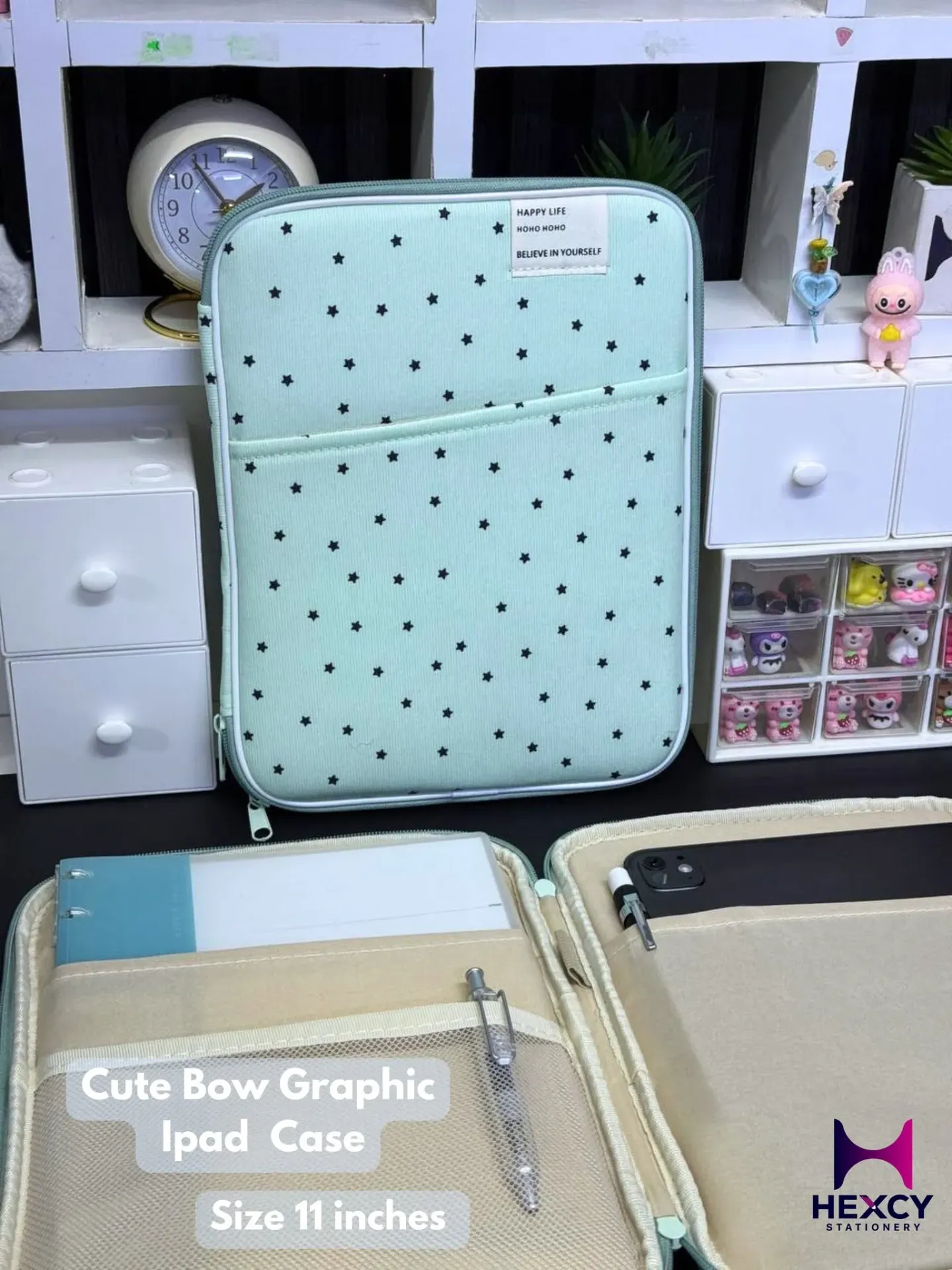 INS Sweet Print Laptop Bag, Large-capacity Laptop Storage Bag, for 10/11/12.9-inch Tablet and 13/14-inch Laptop