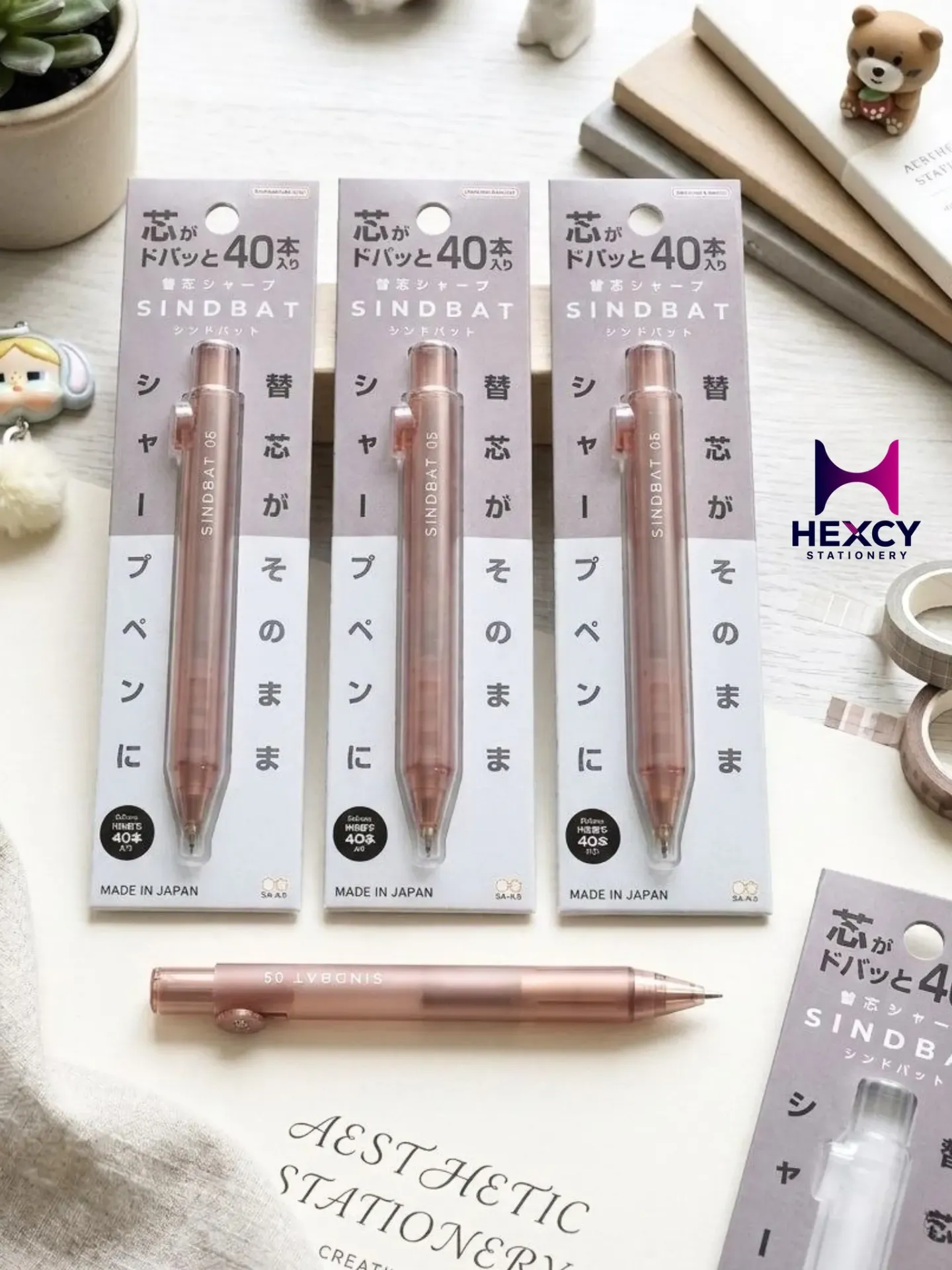 [S4485424] Sun-Star Stationery Mechanical Pencil Lead, Sindbat (Teak Pink)