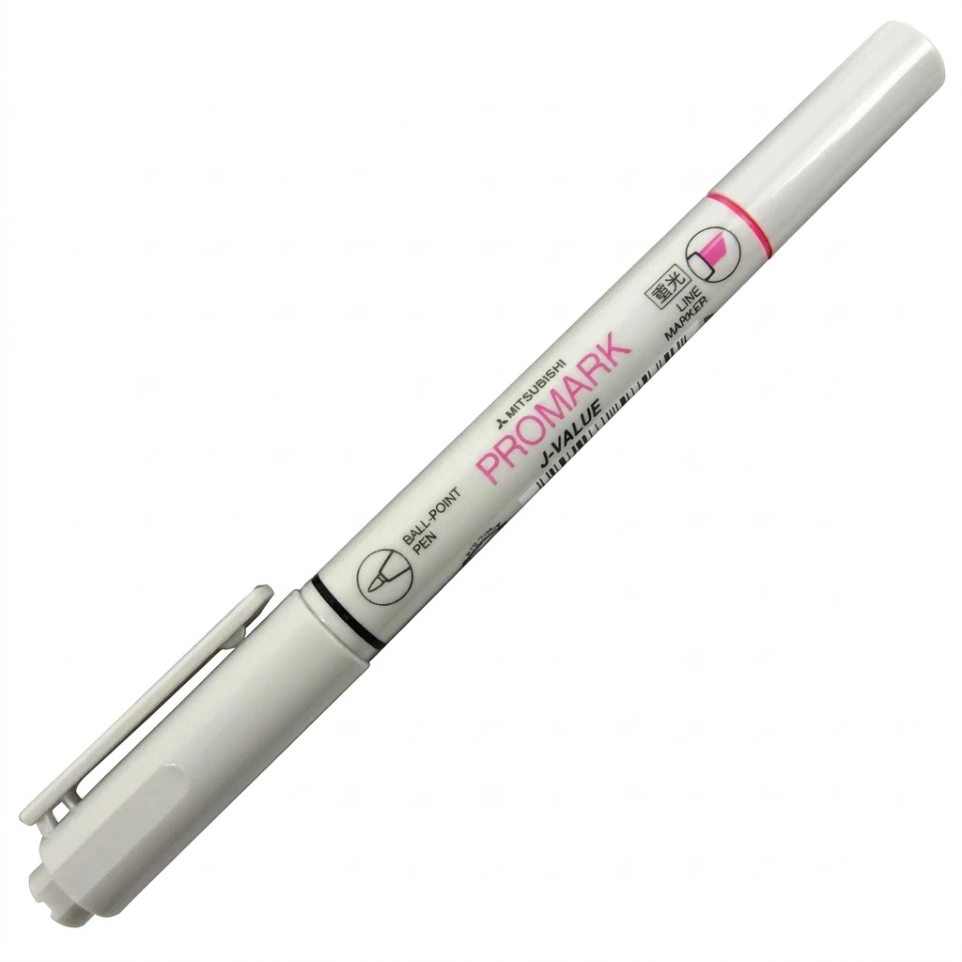 Mitsubishi Pencil Promark Highlighter with Ballpoint Pen (PINK)