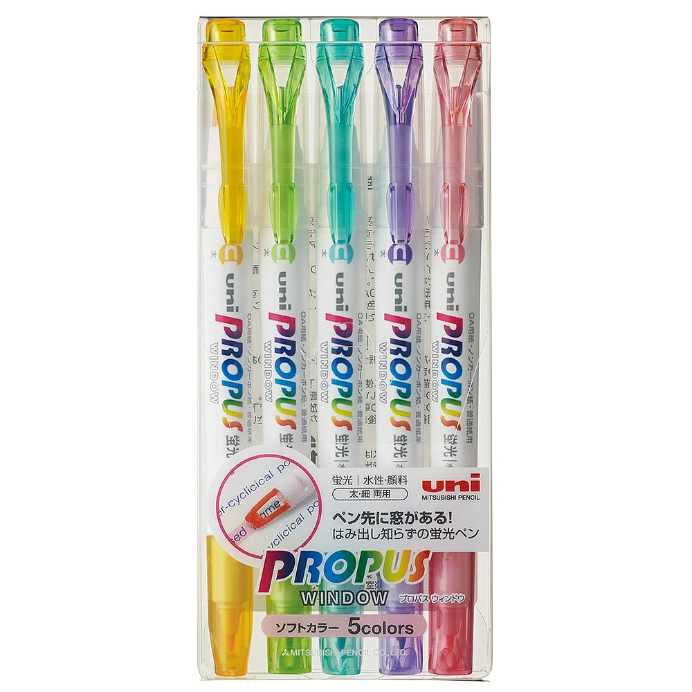 [PUS-102T 5CS] Mitsubishi Pencil Pro-Pass Window Soft Color 5-Color Set PUS-102T 5CS