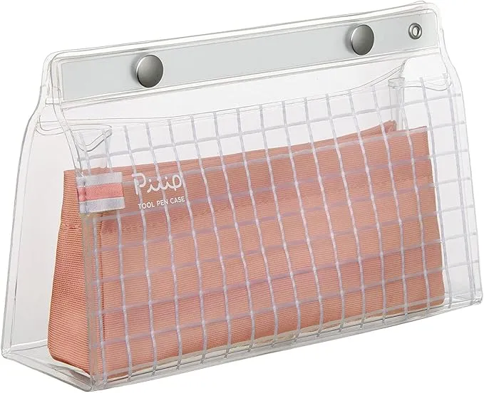 [F-VBF241-6] Kokuyo Pencil Case Slim Transparent with Inner Case, Otaku Piiip Flat F-VBF241 (Pink)