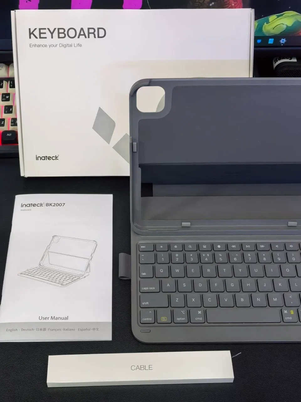 [X0015K7S77] Inateck iPad A16 11th/10th Generation Ultra Lightweight Keyboard Case for iPad Air 11" M3 2025/M2 2024 Air 5th Gen 2022/4th Gen 2020 10.9" Pro 11" 4th 3rd 2nd 1st Generation Integrated Keyboard with Pen Holder BK2007 (Gray)