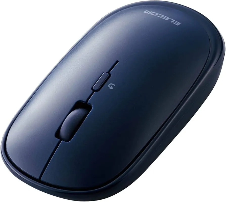 [189] Elecom Slint M-TM10BBWH/EC Wireless Mouse, Bluetooth, Slim, Silent, 4 Buttons, Presentation Mode, Compatible with Windows, Mac, Android, iOS, iPad OS, Fire OS (Navy)