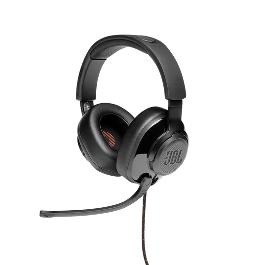 [X0013URVSF] JBL QUANTUM 200 Gaming Headset, Lightweight Over-Ear Headphones, Flip Up Mic, DISCORD Certified, 3.5mm Audio Connection, PC Splitter Included