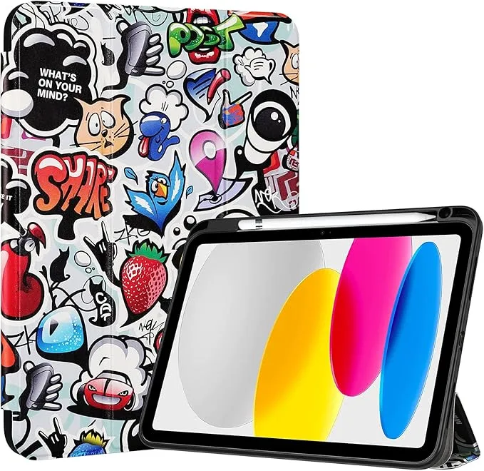 ProCase iPad 11/10th Generation Case for iPad (A16) 11 Inch 2025/10.9 Inch 2022 A2696 A2757 A2777 Pen Holder Shockproof Trifold Stand Smart Cover