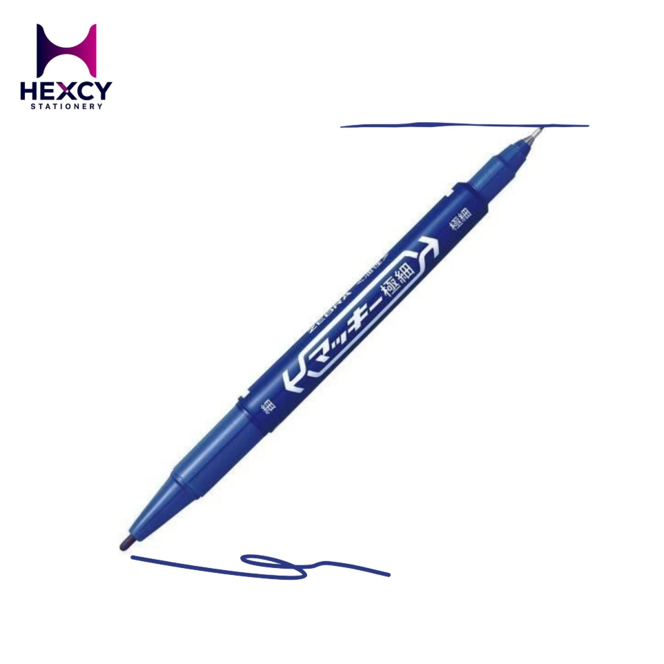 Zebra Macky Fine/Extra Fine Tip Blue 10-Pen Oil-Based Marker Pen MO-120-MC-BL