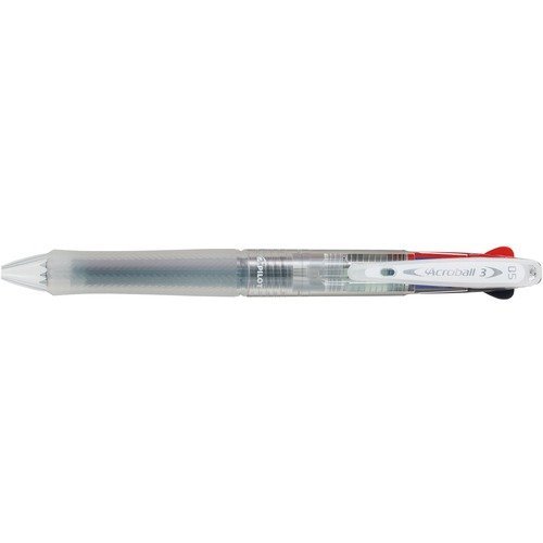 [BKAB-40EF-NCC] Pilot Acroball 3 Oil-Based 3-Color Ballpoint Pen, Extra Fine 0.5mm, Non-Colored Barrel, BKAB-40EF-NCC