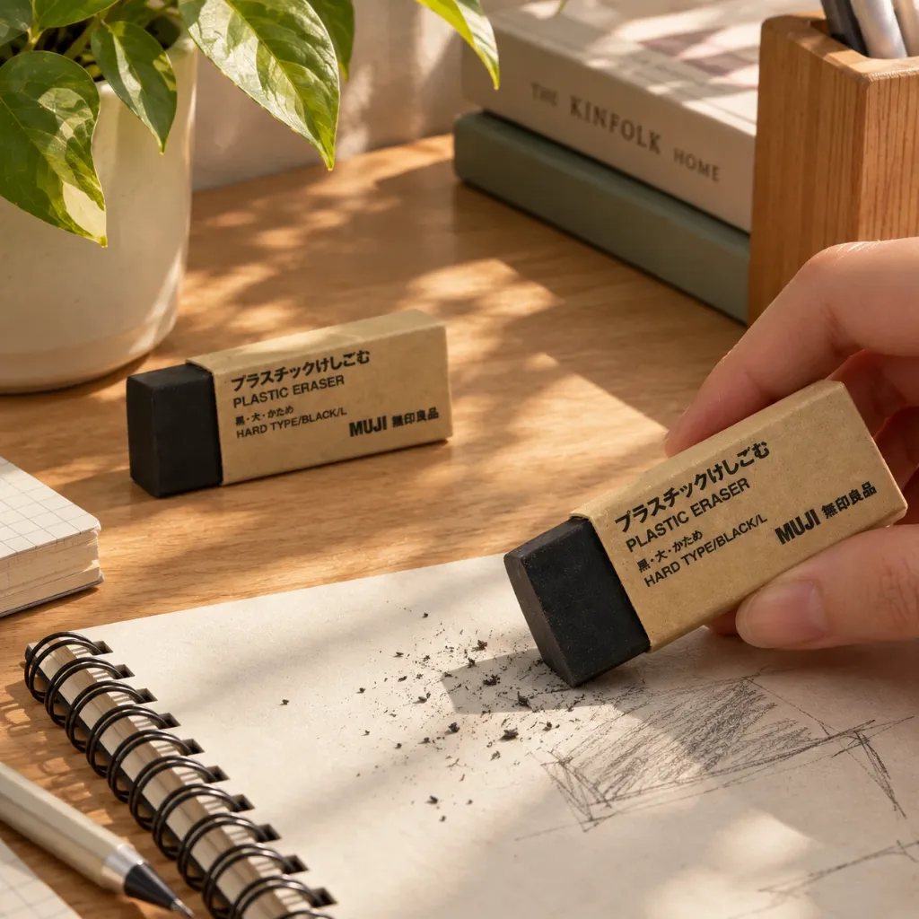 Muji eraser black, Large