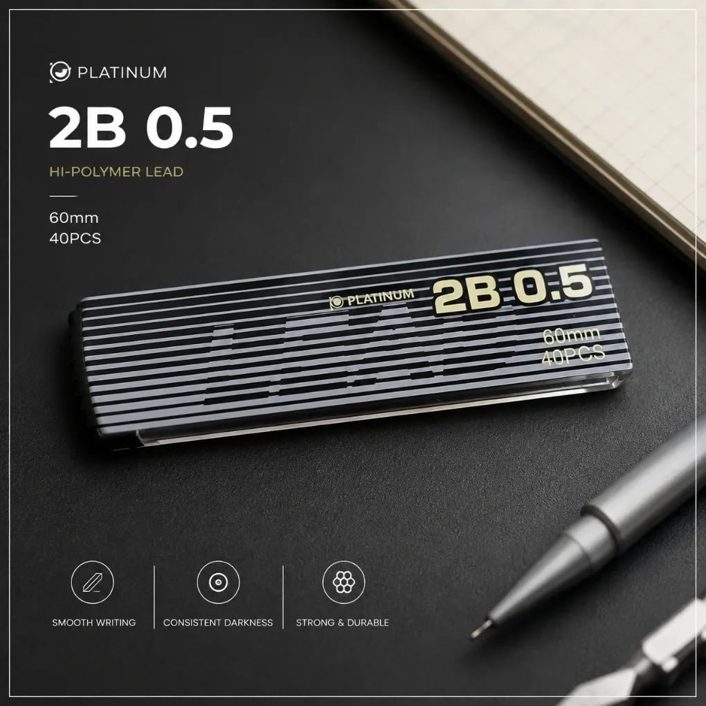 Platinum Pen Original 2B 0.5mm Mechanical Pencil Lead Refills