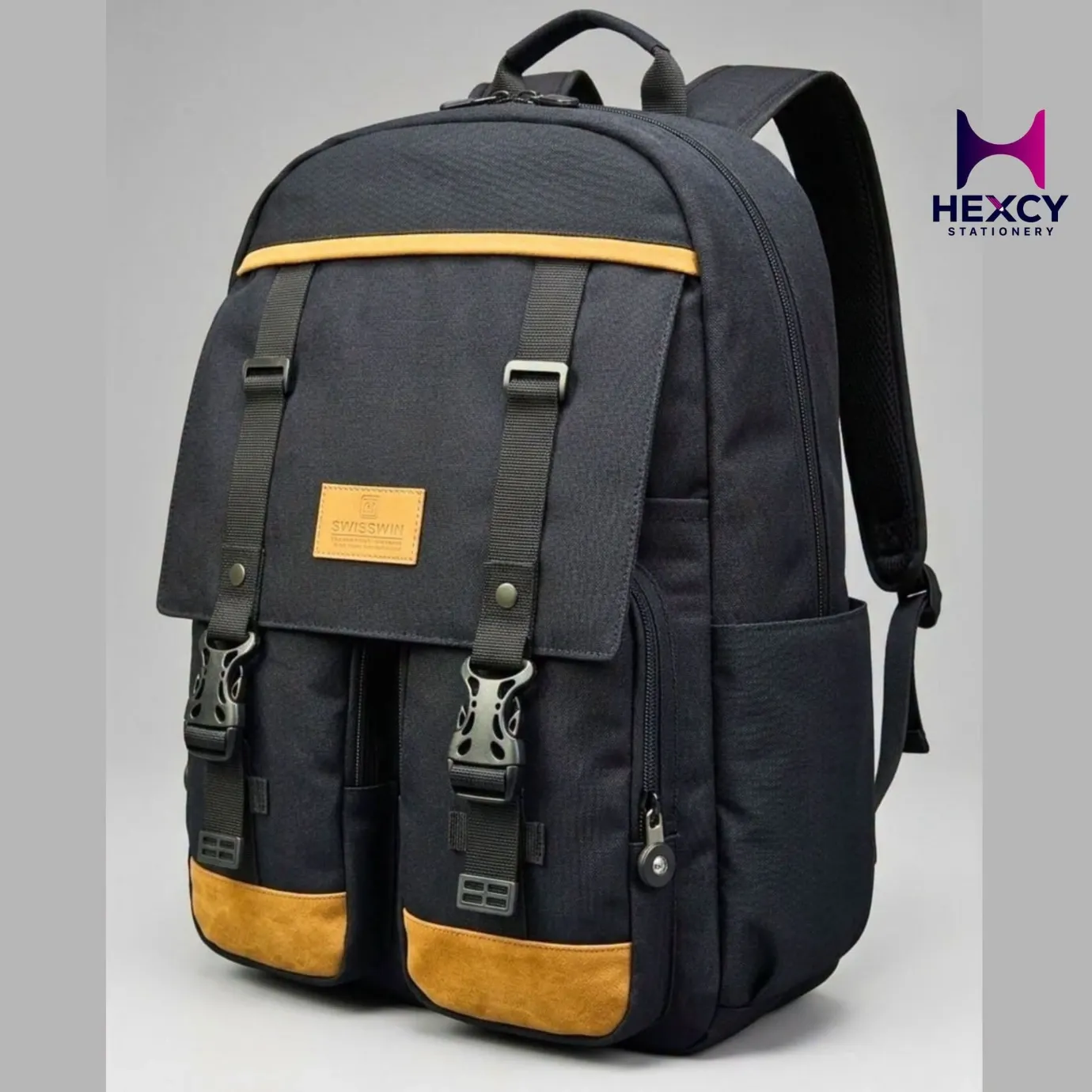 [SW1804-BK] Swisswin Backpack SW1804 (Black)