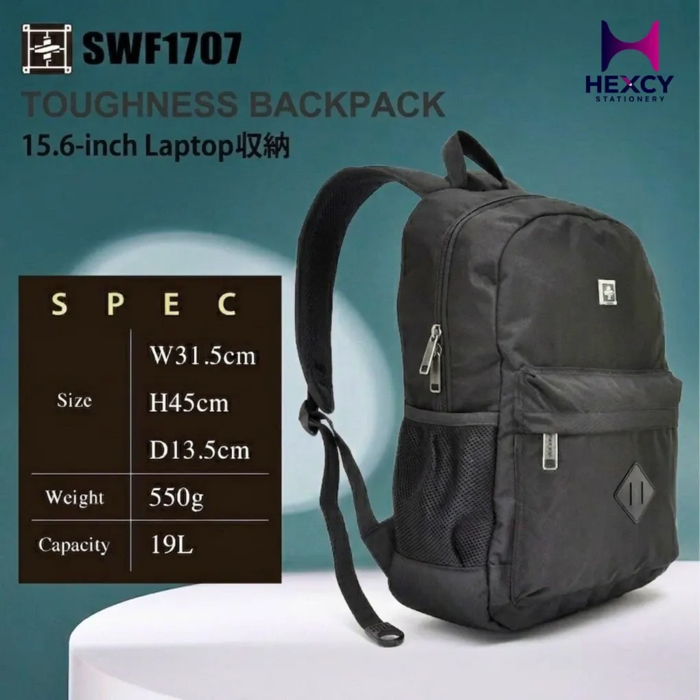 [SWF1707-BK] SWISSWIN SWF1707 Backpack, Black