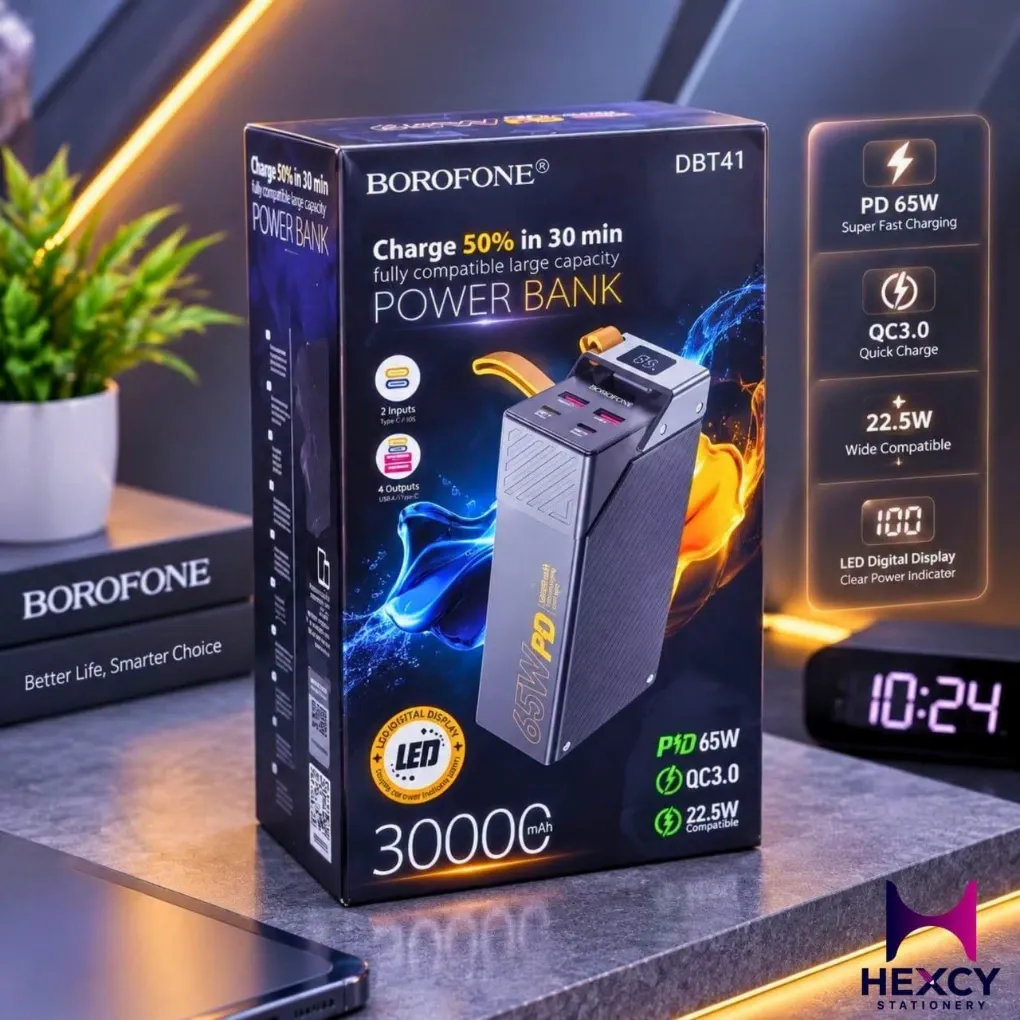 BOROFONE DBT41 (30000mAH) Power Bank, 65W PD