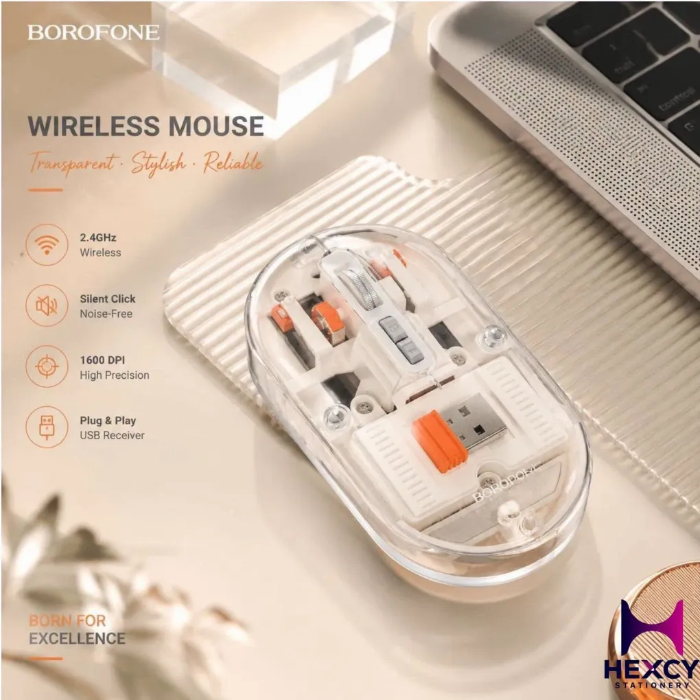BOROFONE DB108 Dual Mode Silent Wireless Mouse (Battery Version)